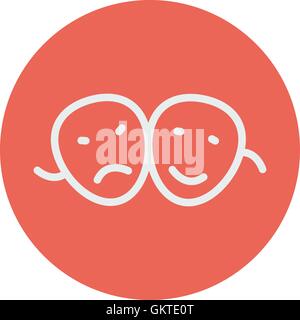 Zwei Masken dünne Liniensymbol Stock Vektor