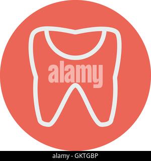 Abgebrochenen Zahn dünne Liniensymbol Stock Vektor