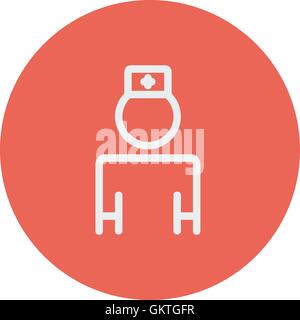 Krankenschwester dünne Liniensymbol Stock Vektor