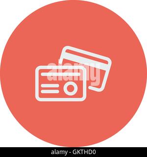 Kreditkarten-dünne Liniensymbol Stock Vektor