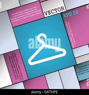 Kleiderbügel Symbol Zeichen. Flache Jugendstil für Ihr Design. Vektor Stock Vektor