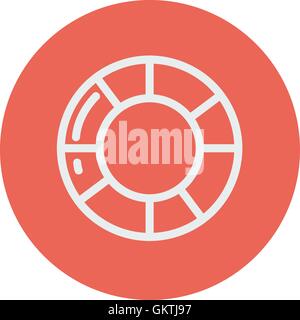 Rettungsring dünne Liniensymbol Stock Vektor