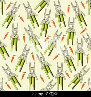 nahtlose Muster mit Kaninchen Stock Vektor