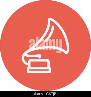 Phonographen dünne Liniensymbol Stock Vektor
