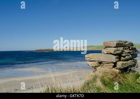 Orkney-Inseln. Strandblick von Skara Brae Stockfoto