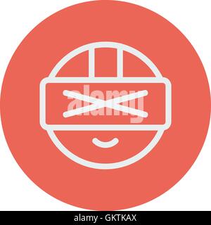 Virtual-Reality-Kopfhörer-dünne Linie-Symbol Stock Vektor