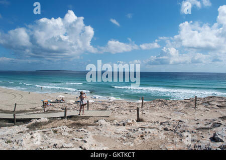 Formentera: Platja de Llevant, an der Ostseite der Halbinsel Trucador ist eines der ruhigsten Strand der Insel Stockfoto