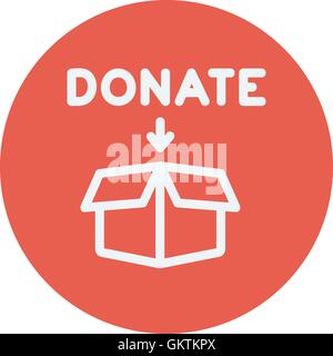 Spende Kastenikone dünne Linie Stock Vektor