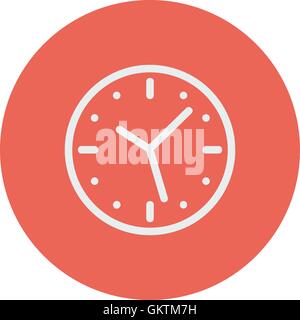 Wallclock dünne Liniensymbol Stock Vektor