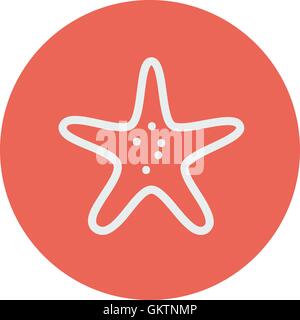 Seestern dünne Liniensymbol Stock Vektor