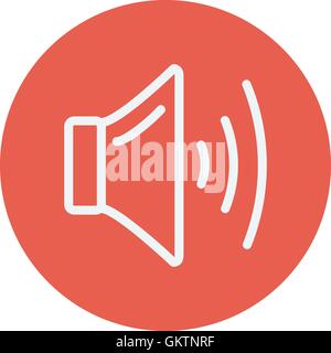 Dünne Linie Lautstärkesymbol Lautsprecher Stock Vektor