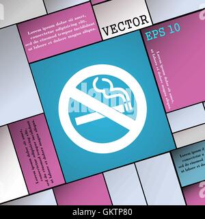 kein Rauchen Symbol Zeichen. Flache Jugendstil für Ihr Design. Vektor Stock Vektor