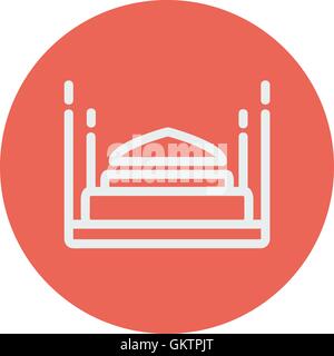 Doppelbett-dünne Linie-Symbol Stock Vektor