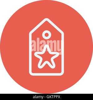 Tag mit Sterne Best bieten Verkauf dünne Liniensymbol Stock Vektor