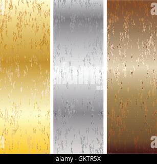 Aluminium, Bronze und Messing genäht Texturen Stock Vektor