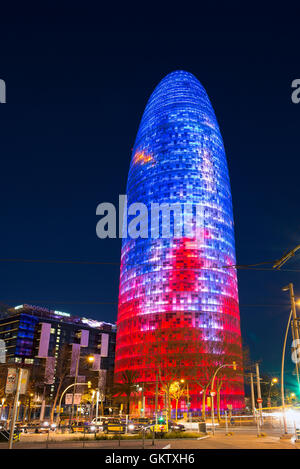 Der Torre Agbar Gebäude in Barcelona Stockfoto