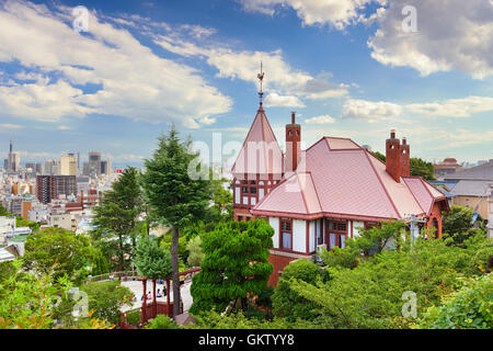 Kobe, Japan Skyline von Kitano-Altstadt. Stockfoto
