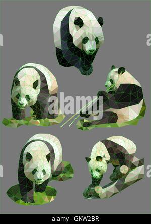 niedlichen Panda Stil Stock Vektor