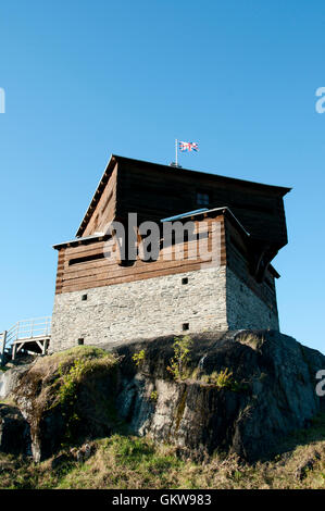 Historischen Petit Sault Blockhaus - Edmundston - New Brunswick Stockfoto