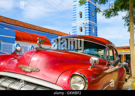 [Nur zur redaktionellen Verwendung] Einen amerikanischen Chevrolet Oldtimer in Sancti Spiritus, Kuba Stockfoto