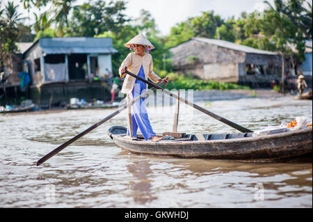 Mekong Delta Floating Market Stockfoto