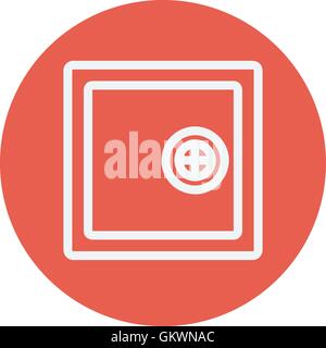 Safe, Tresor dünne Liniensymbol Stock Vektor