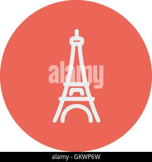 Paris-Turm-dünne Linie-Symbol Stock Vektor