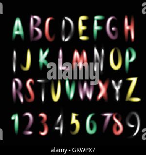 Vektor-leuchtende Neon-Buchstaben. Stock Vektor