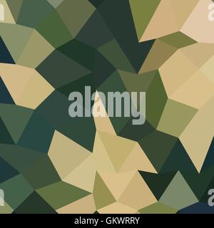 Abstrakte niedrige Polygon Hintergrund dunkel olivgrün Stock Vektor