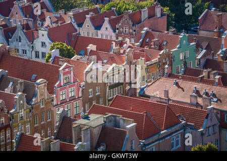 Altstadt in Danzig, Luftaufnahme vom Turm der Kathedrale, Polen Stockfoto