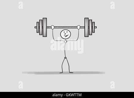 Mann mit Hantel Stock Vektor