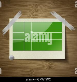 Ladonia kennzeichnet bei Frame auf hölzerne Struktur. Vektor Stock Vektor