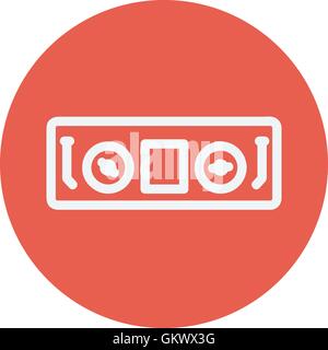 DJ-Konsole-dünne Linie-Ikone Stock Vektor