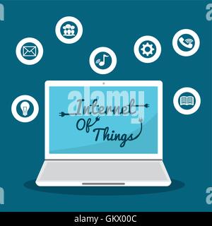 Internet der Dinge. Online-Symbol. Flache Illustration, Vektor Stock Vektor