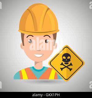 Arbeiter-Symbol-Gefahr Stock Vektor