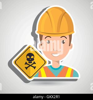 Arbeiter-Symbol-Gefahr Stock Vektor