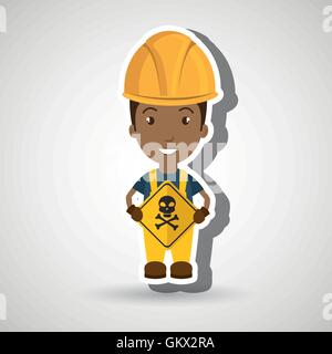 Arbeiter-Symbol-Gefahr Stock Vektor