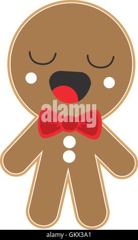 Kawaii-Lebkuchen-Cookie-Symbol Stock Vektor