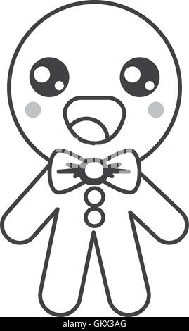Kawaii-Lebkuchen-Cookie-Symbol Stock Vektor