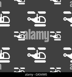 Helikopter-Symbol Zeichen. Nahtlose Muster auf einem grauen Hintergrund. Vektor Stock Vektor