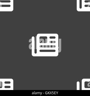 Buch, Zeitung Symbol Zeichen. Nahtlose Muster auf einem grauen Hintergrund. Vektor Stock Vektor