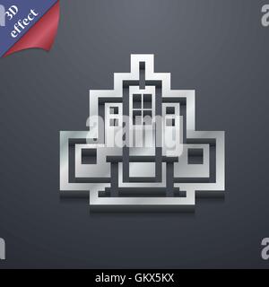 Wolkenkratzer-Symbol Symbol. 3D-Stil. Trendiges, modernes Design mit Platz für Ihren Text vektor Stock Vektor
