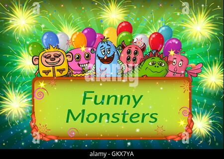 Cartoon Monster Hintergrund Stock Vektor