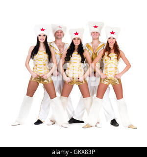Tänzer-Team ein Kosak Trachten tragen Stockfoto
