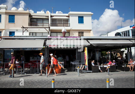 Touristischen Bereich auf Promenade in Paphos - Zypern Stockfoto