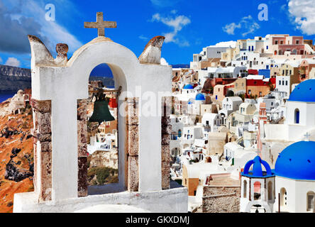 Malerischen Dorf Oia, Santorini. Griechenland Stockfoto