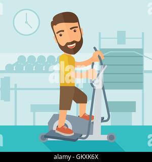 Mann im Fitness-Studio Sport Training Übungen. Stock Vektor