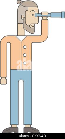 Geschäftsmann mit Fernglas. Stock Vektor