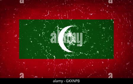 Malediven kennzeichnet mit Glasscherben Beschaffenheit. Vektor Stock Vektor