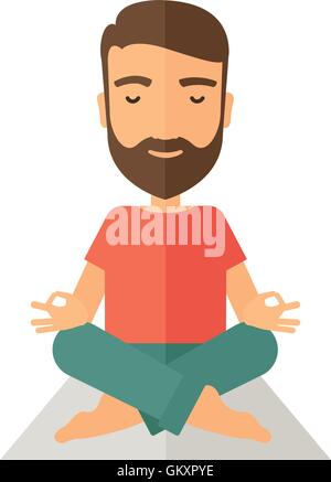 Mann beim Yoga. Stock Vektor